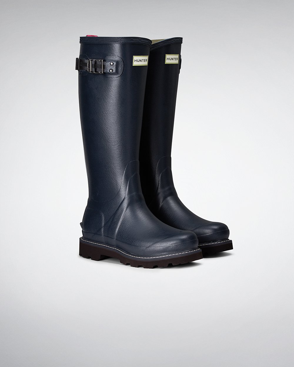 Womens Tall Rain Boots - Hunter Balmoral Poly-Lined (13TCBVOZI) - Navy